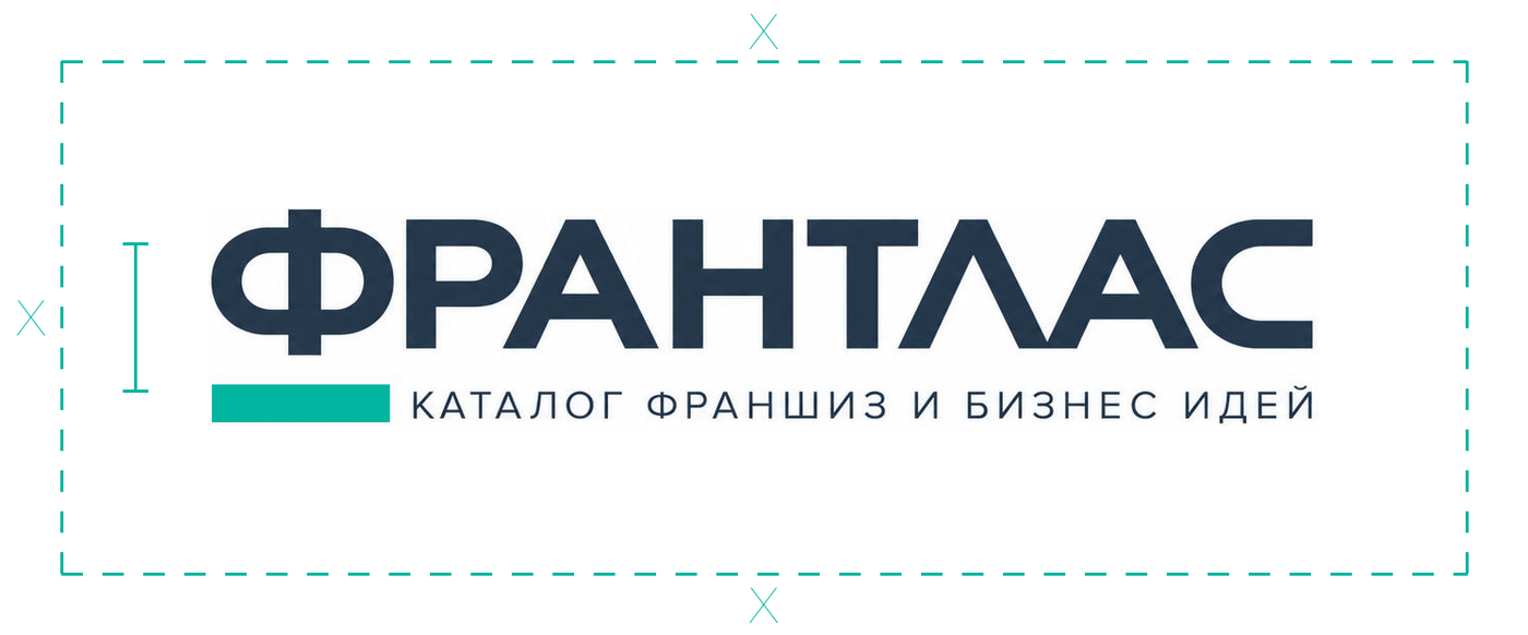 Схема охранного поля: пунктир на расстоянии X от знака, X равен высоте буквы Ф